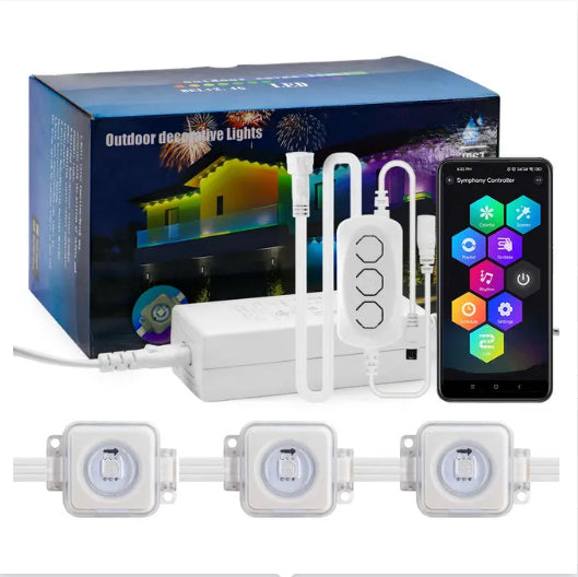 Lumière décorative LED intelligente étanche RGB pour avant-toit extérieur